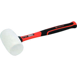 Tactix Mallet Rubber 65Mm White Fiberglass | Striking Tools - Rubber Mallets