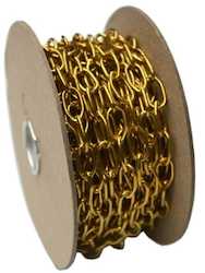 Tool, household: Hipkiss Oval Link Chain 10m Reel - Brass #242 10mm