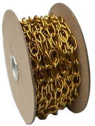 Hipkiss Oval Link Chain 10m Reel - Brass #242 19mm