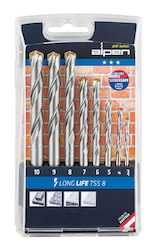 Alpen Series 700 Set Long Life Concrete TSS8 8 pcs., Ø 3.0-10.0x1.0mm in Plastic Cassette