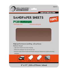 Rolling Dog Sandpaper 230mm x 280mm Sheets 10pce 120grit