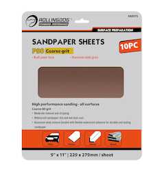 Rolling Dog Sandpaper 230mm x 280mm Sheets 10pce 80grit