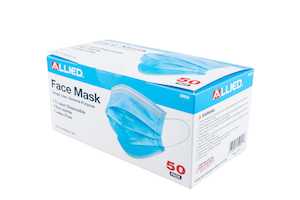 Tool, household: Allied Face Masks 3 Layer Disposable      50-pce