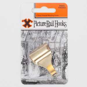 Tool, household: Bayonet X Picture Rail Hooks - Blister Pack Brassed