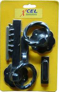 Xcel Ring Gate Latch - Gothic Twisted Black 150mm Carded