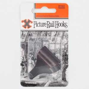 Bayonet X Picture Rail Hooks - Blister Pack Antique