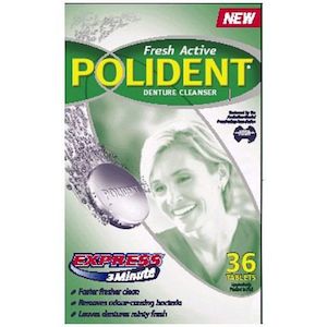 Toothpaste: Polident Fresh Active Express 3 minute Denture Cleanser