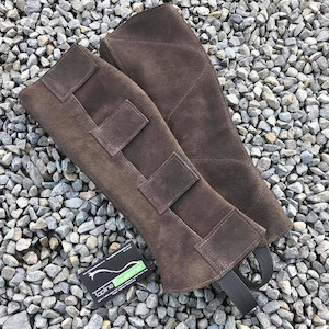 Products: Suede velcro closure bootchaps Topline Equestrian