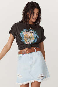 Womenswear: Spell - Sweet Nothings Biker Tee - Charcoal