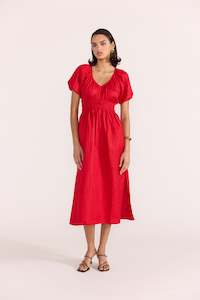 Amana Midi Dress-Red