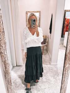 Janey Skirt Black Linen