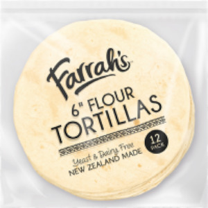 Farrahs 6″ Flour Tortillas X 12