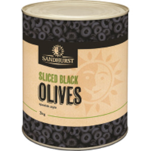 Sandhurst Sliced Black Olives 3kg