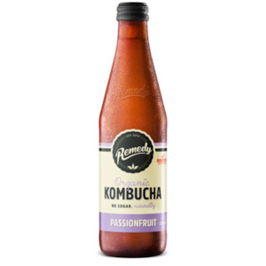 Remedy Kombucha Organic Passionfruit Bottle 330ml X 12