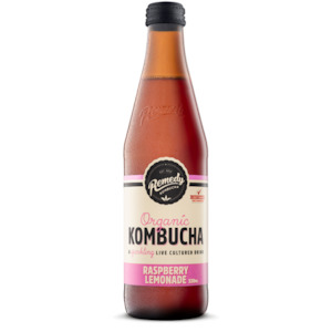 Remedy Kombucha Organic Raspberry Lemonade Bottle 330ml X 12