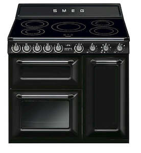 Smeg 90cm Victoria Freestanding Oven With Induction Top (black)