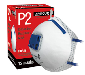 Armour | Disposable Respirator Valve Mask – P2  12 Pack | DMP2V