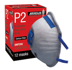 Respiratory Protection: Armour | Disposable Respirator Carbon Valve Mask – P2 12 Pack | DMP2VC