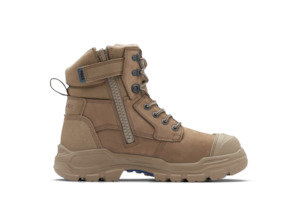 Safety Boots Footwear: Blundstone | Stone Water-Resistant Nubuck, 150mm Zip Side Safety Boot | #984