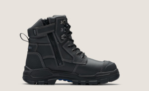 Safety Boots Footwear: Blundstone | RotoFlex Black water-resistant Platinum leather 150mm zip sided safety boot | #9061