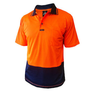 Hi Vis Shirts T Shirts Singlets: Safe T Tec | Orange/Navy Day Only Short Sleeve Polo | 801081