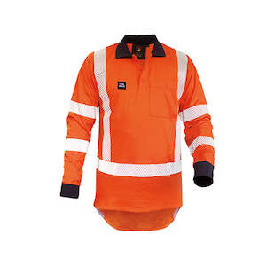 Hi Vis Shirts T Shirts Singlets: Safe-T-Tec | FR 12cal TTMC Collared Polo 240gsm Cotton | 840099