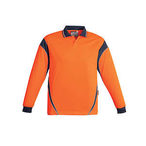 Syzmik Workwear | Mens Hi Vis Aztec Long Sleeve Polo | ZH249