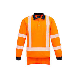 Hi Vis Shirts T Shirts Singlets: Syzmik Workwear | Mens TTMC-W17 Segmented Long Sleeve Polo | ZH540