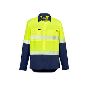 Hi Vis Shirts T Shirts Singlets: Syzmik Workwear | Mens Hi Vis Outdoor Segmented Tape L/S Shirt | ZW470