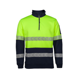 Fleece Workwear: JBs Wear | Hi Vis 1/2 Zip Seg Tape Fleece | 6HZS