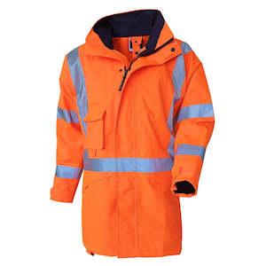 Hi Vis Wet Weather Jackets Coats: Safe T Tec | TTMC Torrential Full Orange Waterproof Jacket DN | 801261