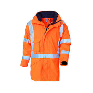 Hi Vis Wet Weather Jackets Coats: Safe-T-Tec |  Orange TTMC Essentials Full Waterproof Jacket DN | 801061