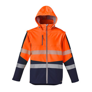 Hi Vis Wet Weather Jackets Coats: Syzmik Workwear | Unisex 2 in 1 Stretch Softshell Taped Jacket | ZJ453