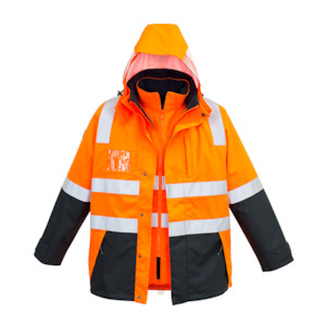 Hi Vis Wet Weather Jackets Coats: Syzmik Workwear | Hi Vis 4 in 1 Waterproof Jacket | ZJ532