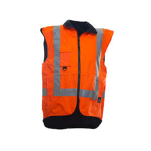 Hi Vis Wet Weather Vests: Safe-T-Tec | TTMC Essentials Full Orange PU Coated Vest DN | 801051