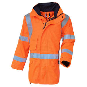 Hi Vis Wet Weather: Safe T Tec | FR Antistatic TTMC Essentials Full Orange Waterproof Jacket DN | 801069