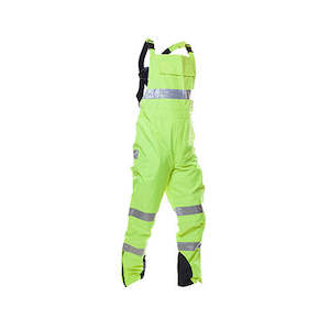 Hi Vis Wet Weather: Safe-T-Tec | Yellow Essentials PU Coated Yellow Bib Trousers | 801175