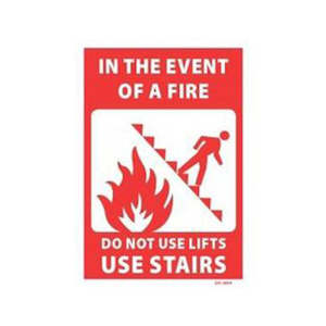 Fire Protection: In The Event Of A Fire Please Use Stairs Sign | 240mm x 340mm