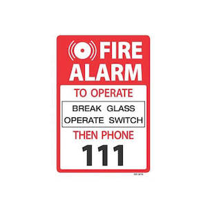 Fire Alarm To Operate Break Glass 240mm x 340mm