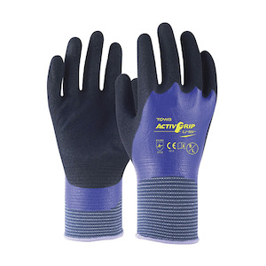 Cut Resistant Gloves: Esko | Towa Activgrip 569 Nitrile Double Dip Gloves | 12 Pairs