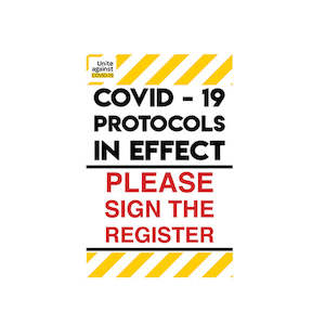 Covid 19 Site Signage Options: Covid-19 Sign in register sign  | 300 x 450 Coreflute Board