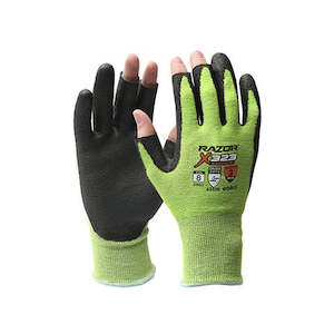 Esko | Razor X323 Fingerless Hi-Vis Green Cut 3 Glove | Carton of 120