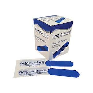 Detecta- Blues | Extra Wide Blue Metal Plasters 25mm x 76mm | Box of 100