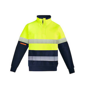 Fleece Workwear Non Hi Vis: Syzmik Workwear | Mens Orange FLame HRC 2 Hoop Taped 1/4 Zip Brushed Fleece | ZT150