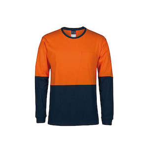 JBs Wear | Hi Vis Long Sleeve Crew Neck Cotton T-Shirt | 6HVTN