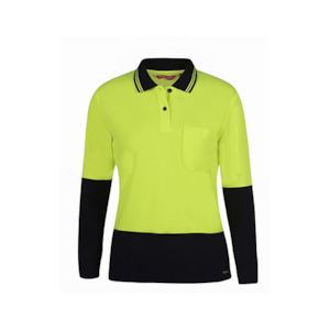 JBs Wear | Womens Hi Vis Long Sleeve Comfort Polo | 6LHCL