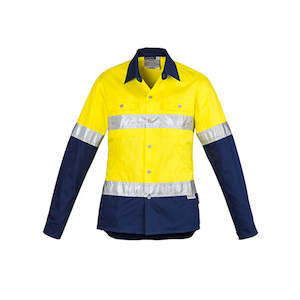 Syzmik Workwear | Womens Hi Vis Spliced Industrial Long Sleeve Cotton Shirt | ZWL123