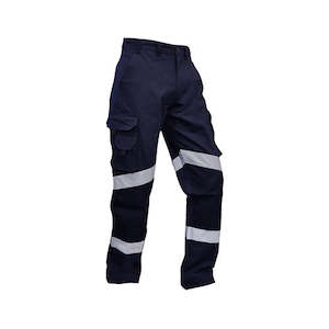 Pants: Safe-T-Tec | Navy Ripstop Pants 220gsm Cotton Hi Vis | 801251