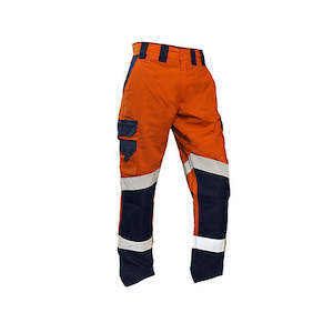 Pants: Safe-T-Tec | Orange/Navy Hi Vis Ripstop Pants 220gsm Cotton | 801257