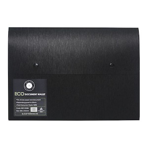 OSC Eco Document Wallet A4 Domed Closure Black